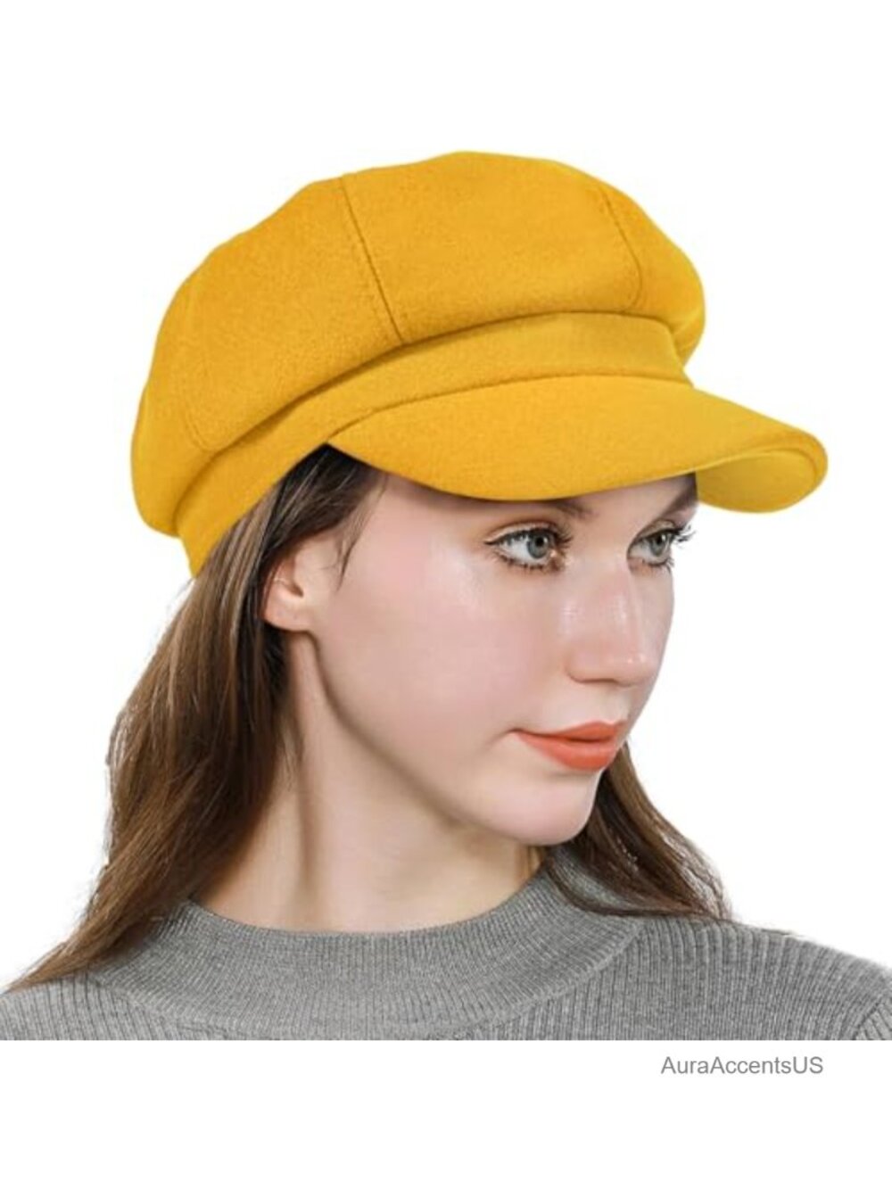 Women's Newsboy Cap Wool Blend Retro Gatsby Hat Adjustable